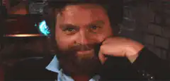 Zach Galifianakis smirking