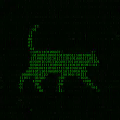 falling green binary code