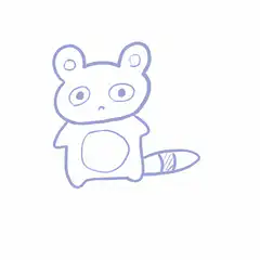 blue line art raccoon