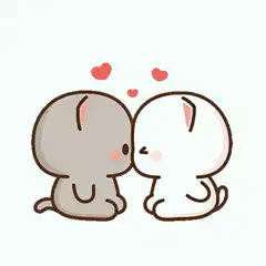 cute cartoon cats kissing