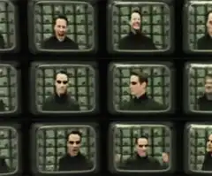 Matrix Agent Smith on multiple screens