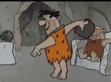 Fred Flintstone bowling