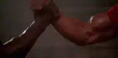 Two men arm wrestling