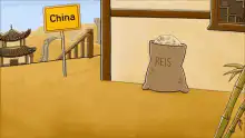 China rice bag spills