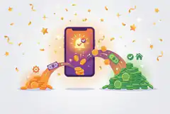 Smartphone app generating money and coins