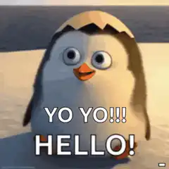 Penguin saying yo yo hello