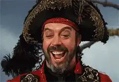 Captain Hook laughing maniacally