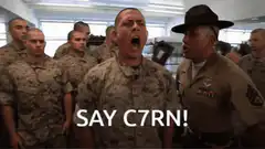 Marine yelling SAY C7RN