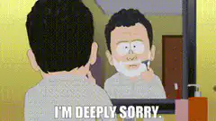 South Park man shaving mirror deeply sorry