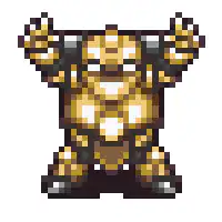 pixel art golden robot