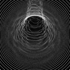 white dots forming a tunnel