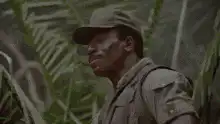 Dillon looks back in the jungle