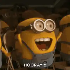 Minion cheering hooray
