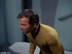 Kirk kisses Spock
