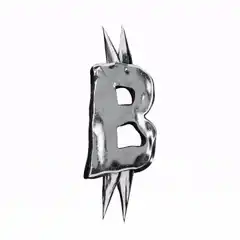 Spiky metallic letter B