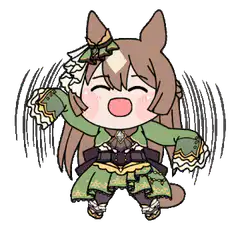 Chibi horse girl jumping excitedly