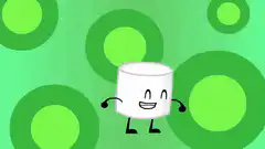Marshmallow dancing on colorful background