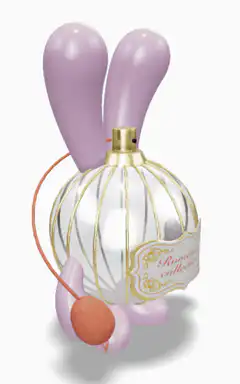 3D animated perfume bottle with bunny ears