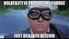 Volatility is par for the course just DCA into Bitcoin