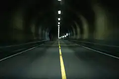 Driving through a dark tunnel