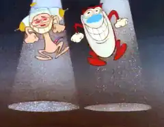 Ren and Stimpy dancing in spotlights