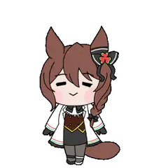 Chibi horse girl smiling