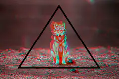 glitch wolf in triangle