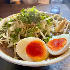 Bowl of ramen with soft boiled egg