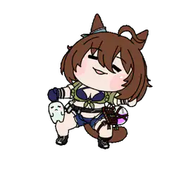chibi horse girl holding ice cream