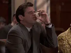Jim Carrey drinks water and spits it out