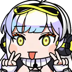 Chibi anime girl with goggles and peace signs