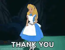 Alice bowing thank you