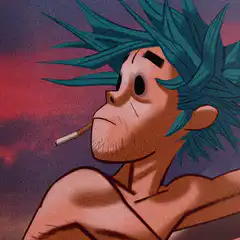 Gorillaz Murdoc smoking