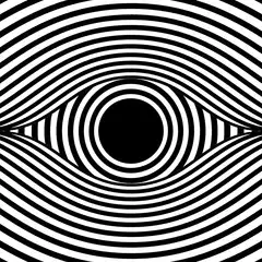 Black and white hypnotic eye animation