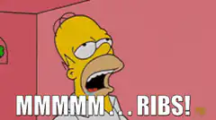Homer Simpson drooling over ribs