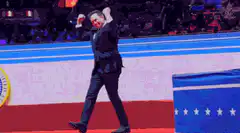 Donald Trump dancing on stage