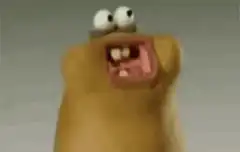 Yellow blob character screaming