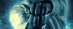 Goku powering up in space