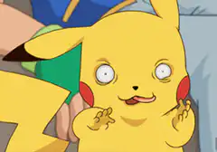 Pikachu excitedly waving hands