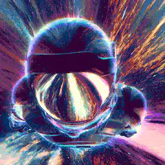 Astronaut traveling through hyperspace