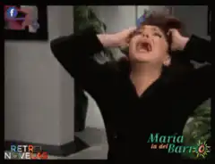 Woman screaming and clutching her head
