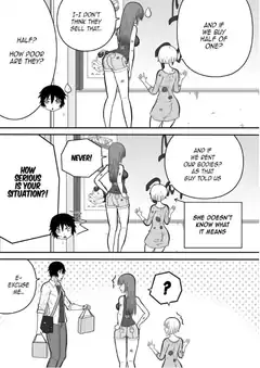 Two girls haggle over buying half of a man