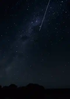 shooting star in milky way