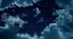 Night sky with clouds and stars
