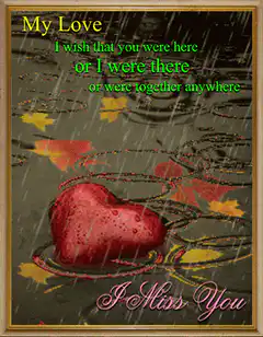 Rainy heart with love message