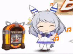 Shiroko dancing with music notes