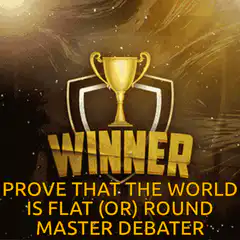 Winner trophy with flat earth text