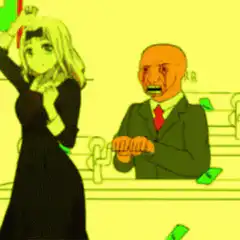 Stock market girl and crying man