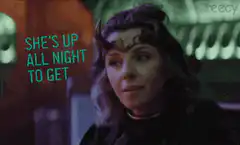 Sylvie smiles, Loki grins