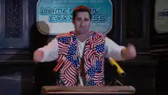 Uncle Sam vest man cheering